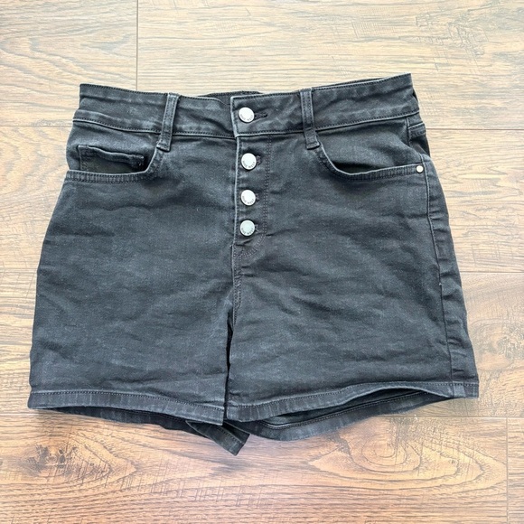 Nine West Pants - Nine West Black 4 Button Denim High Rise Shorts Pockets Women’s Size 4